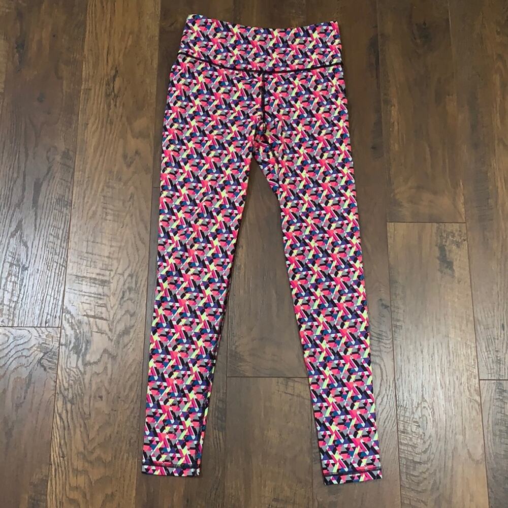 Victoria’s Secret VSX Sport High-Waisted Neon Triangles Pink/Black Leggings